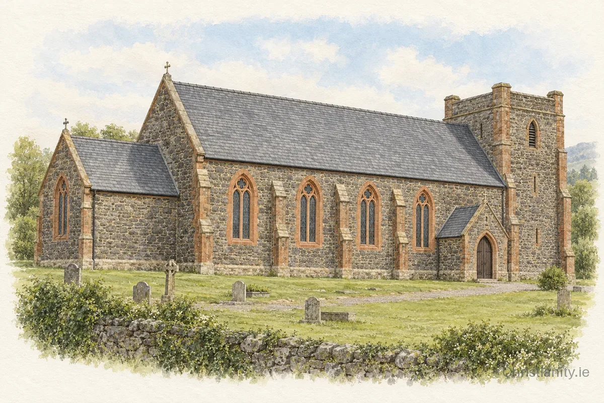 Watercolour and ink illustration of St. Patrick's Church
