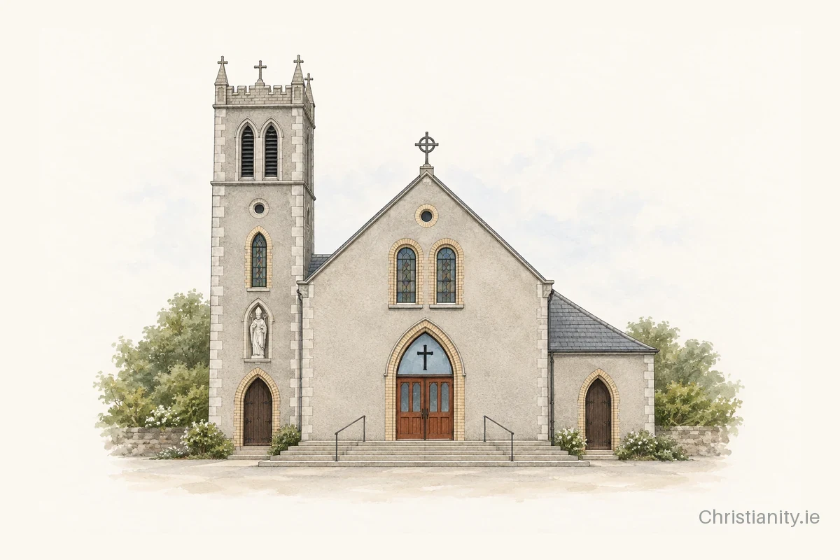 Watercolour and ink illustration of St. Patrick's Church