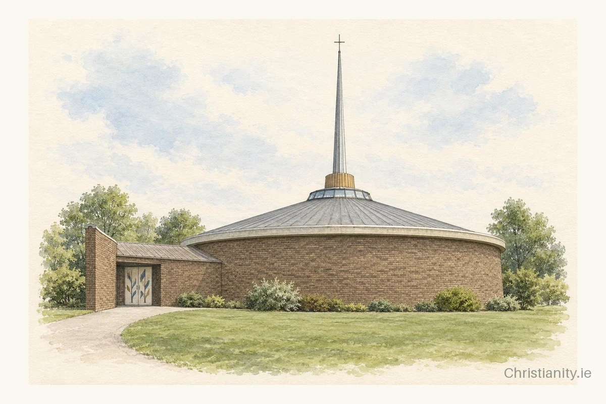 Watercolour and ink illustration of St Patrick’s, Clogher