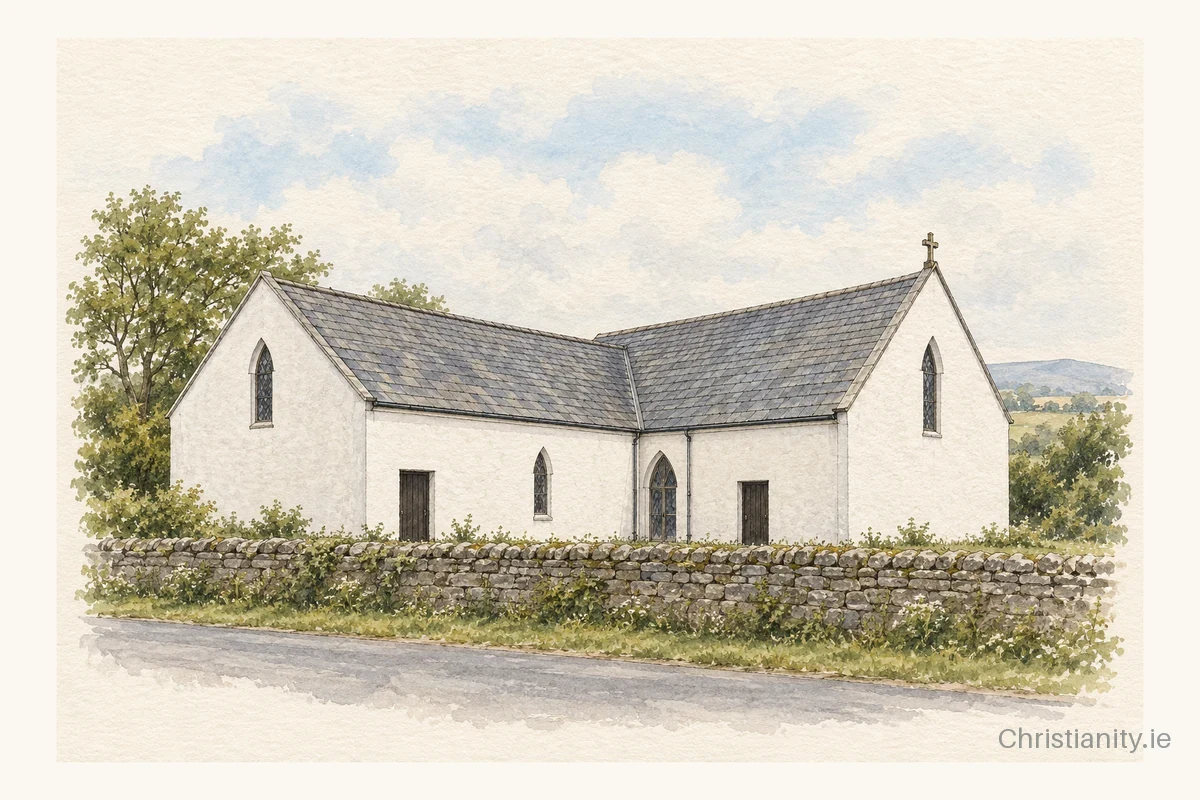 Watercolour and ink illustration of St Patrick's, Donaghmore