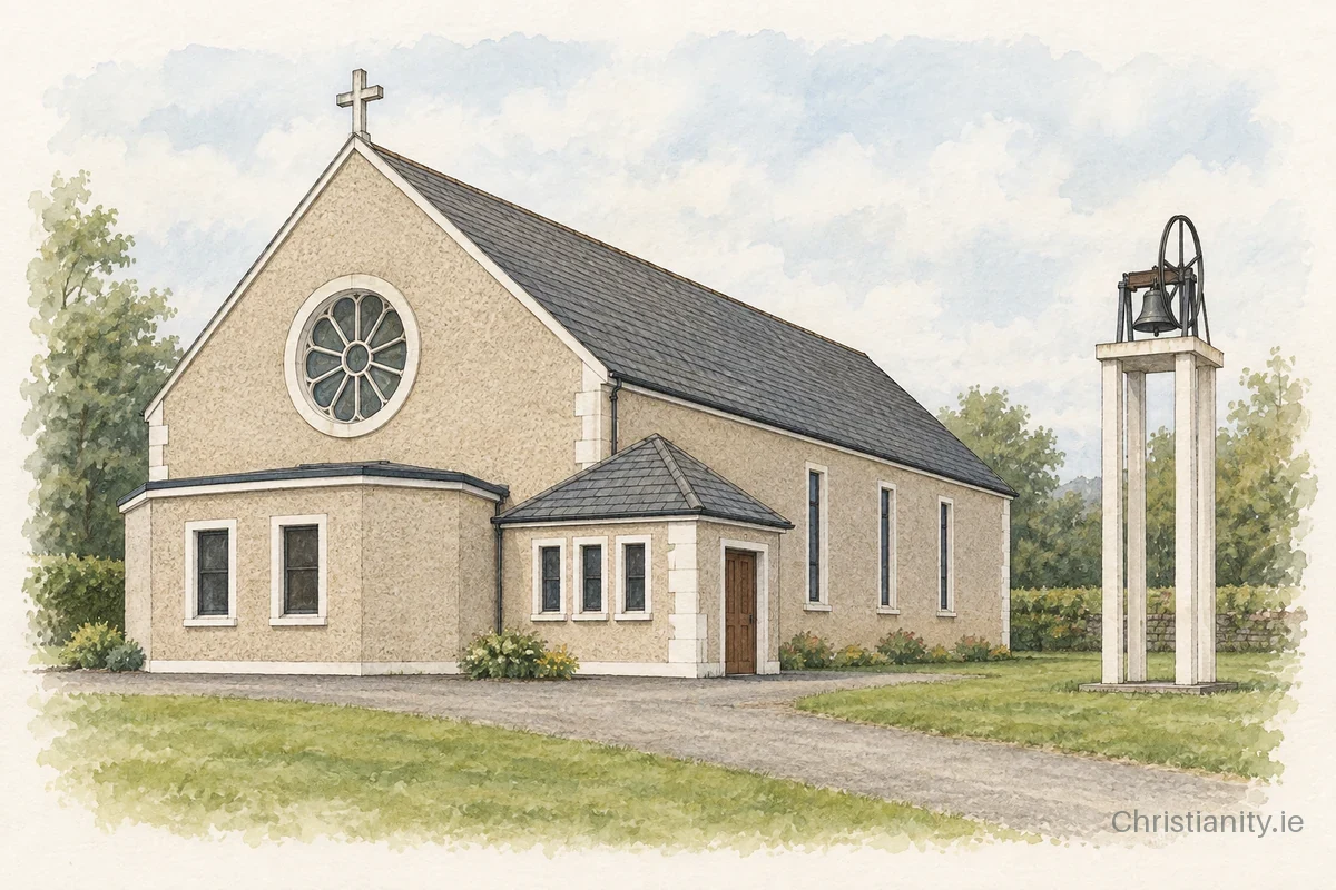 Watercolour and ink illustration of St. Patrick's, Drumcor