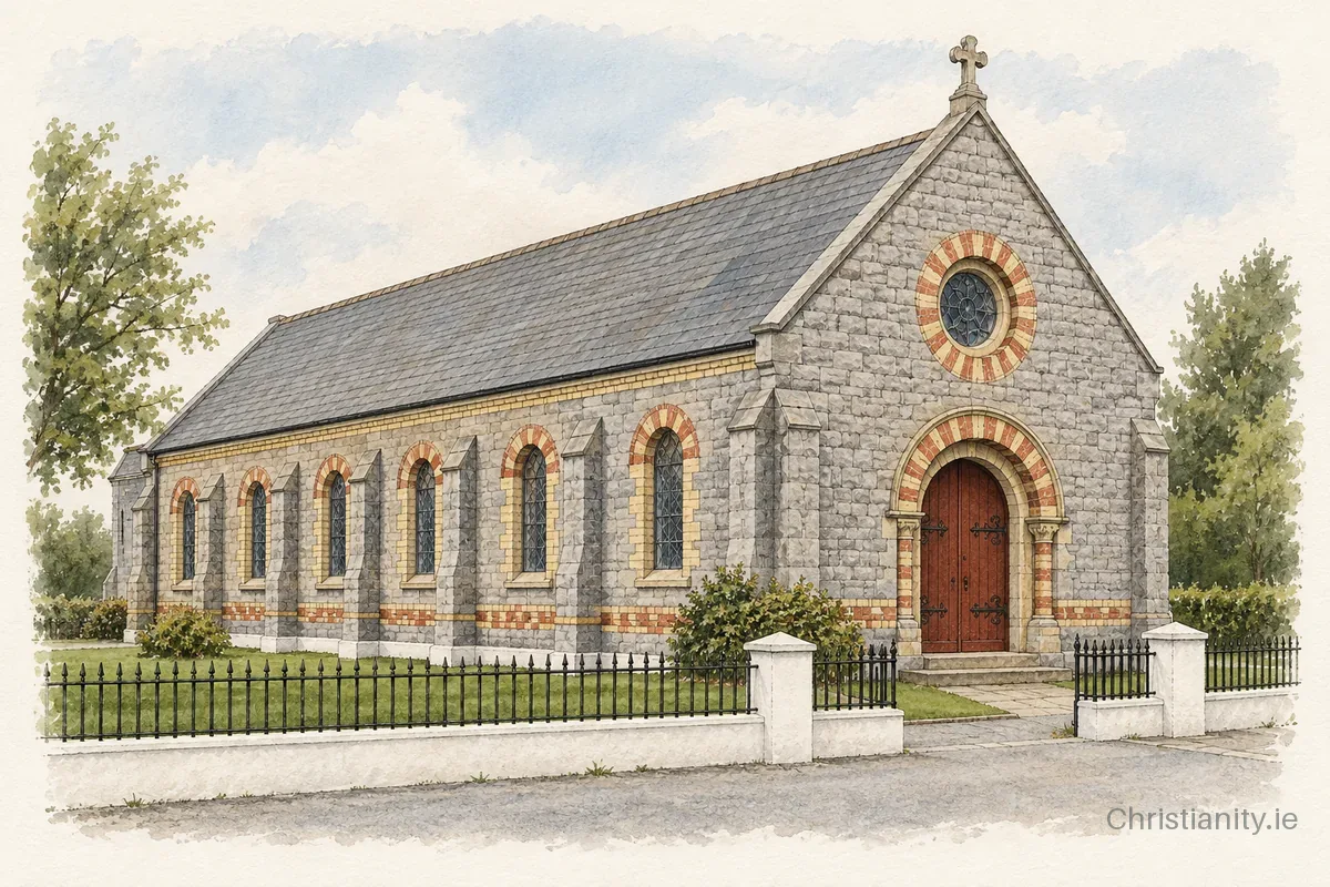 Watercolour and ink illustration of St Patrick’s Garrison Church