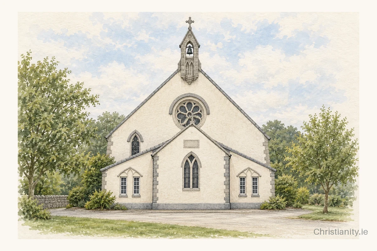 Watercolour and ink illustration of St Patrick’s, Glen