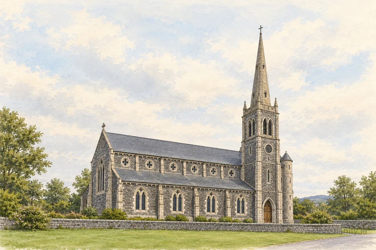 Watercolour and ink illustration of St Patrick’s