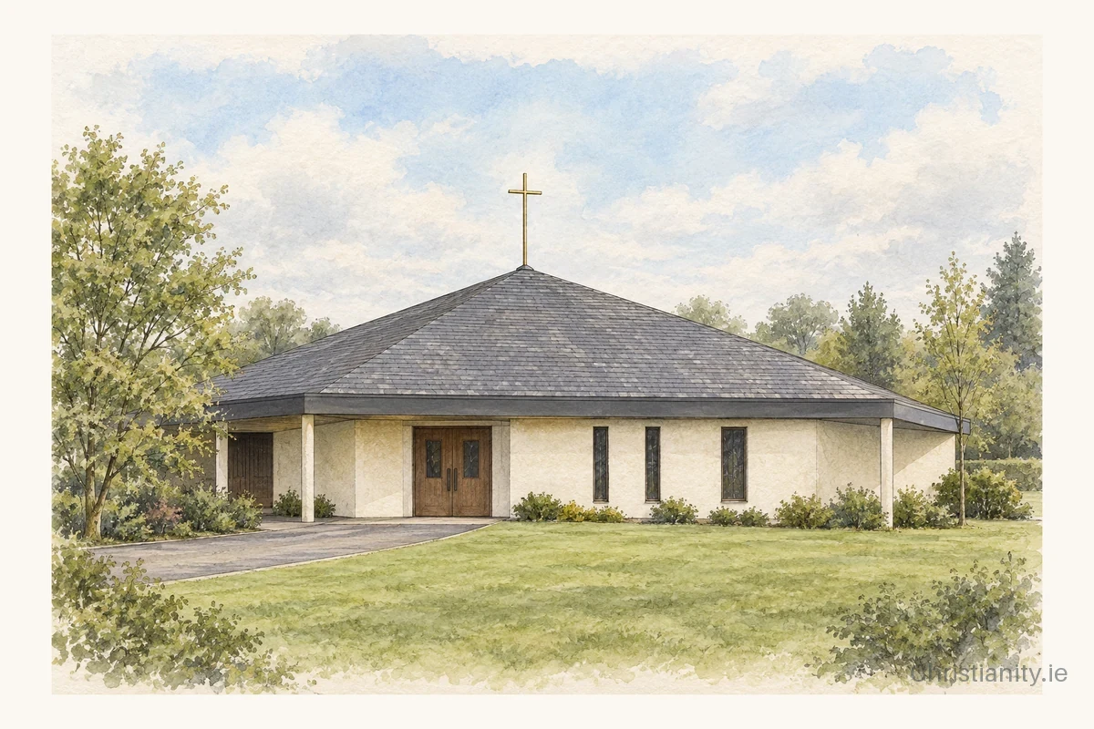 Watercolour and ink illustration of St Patrick’s, Langfield