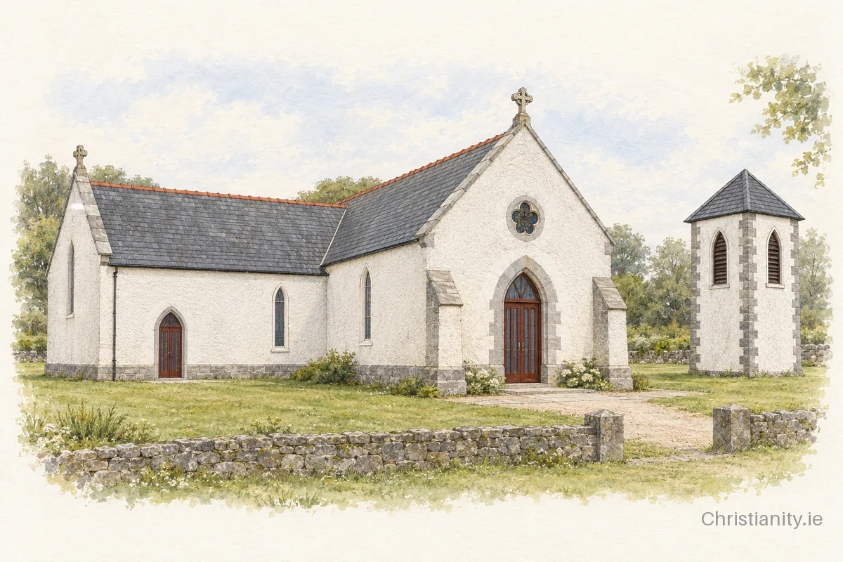 Watercolour and ink illustration of St. Patrick's