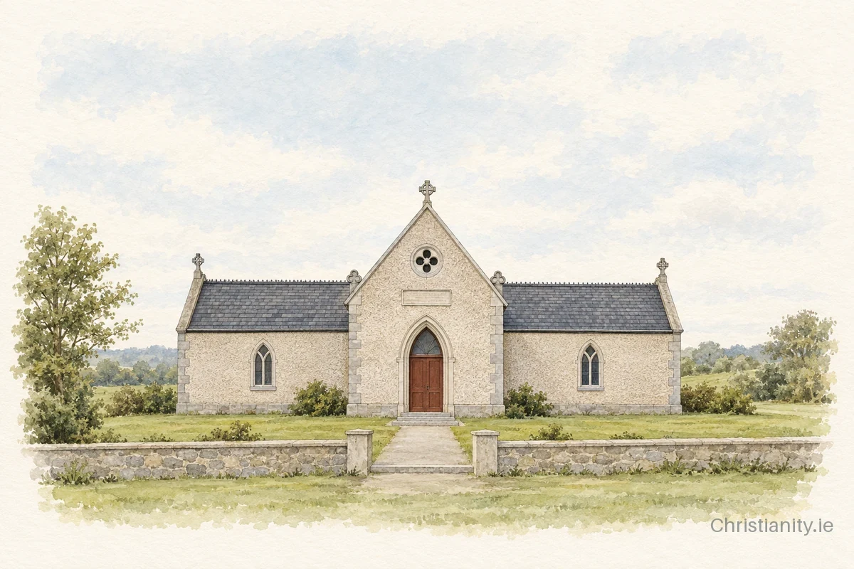Watercolour and ink illustration of St. Patrick's, Lurgan