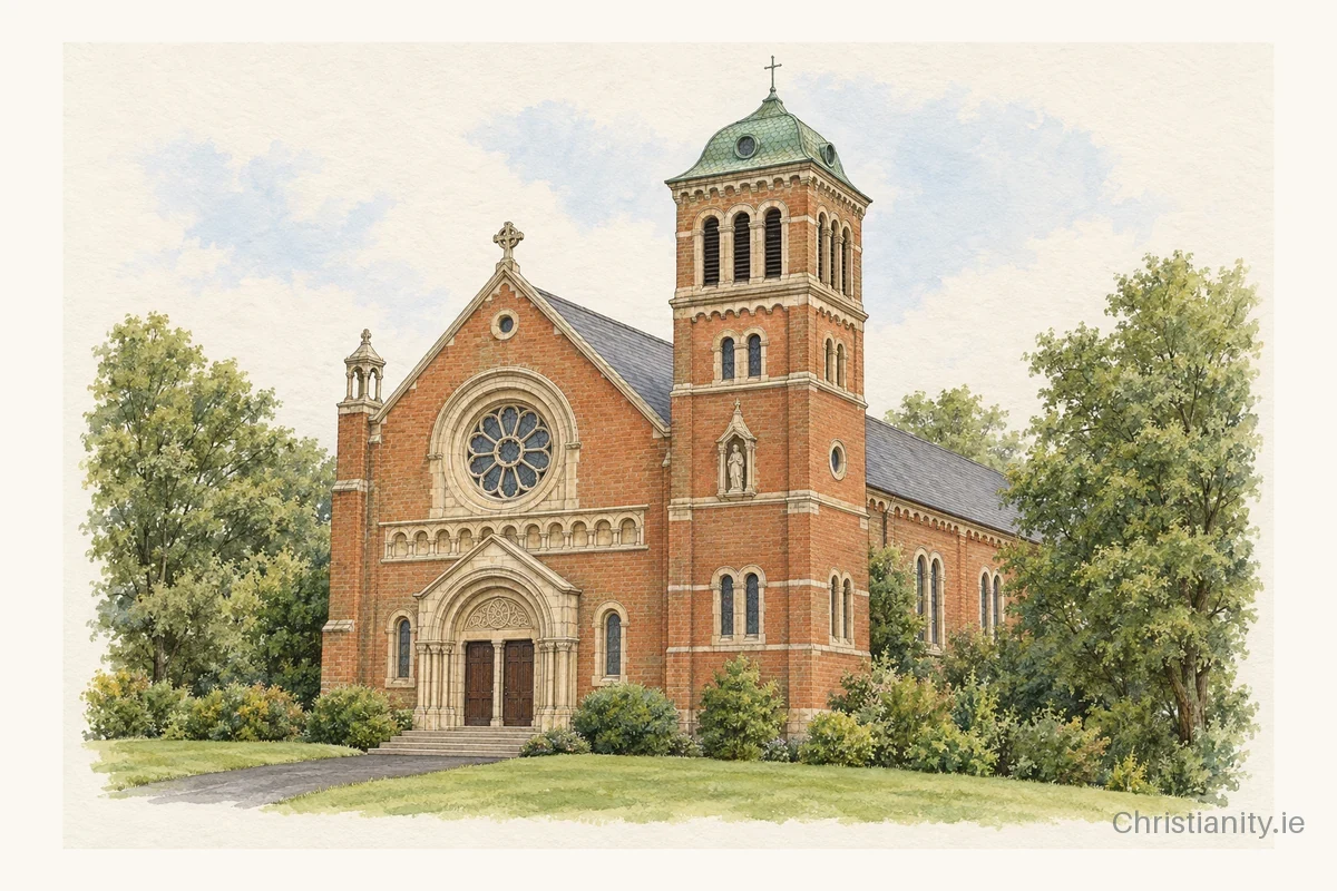 Watercolour and ink illustration of St Patrick’s, Pennyburn