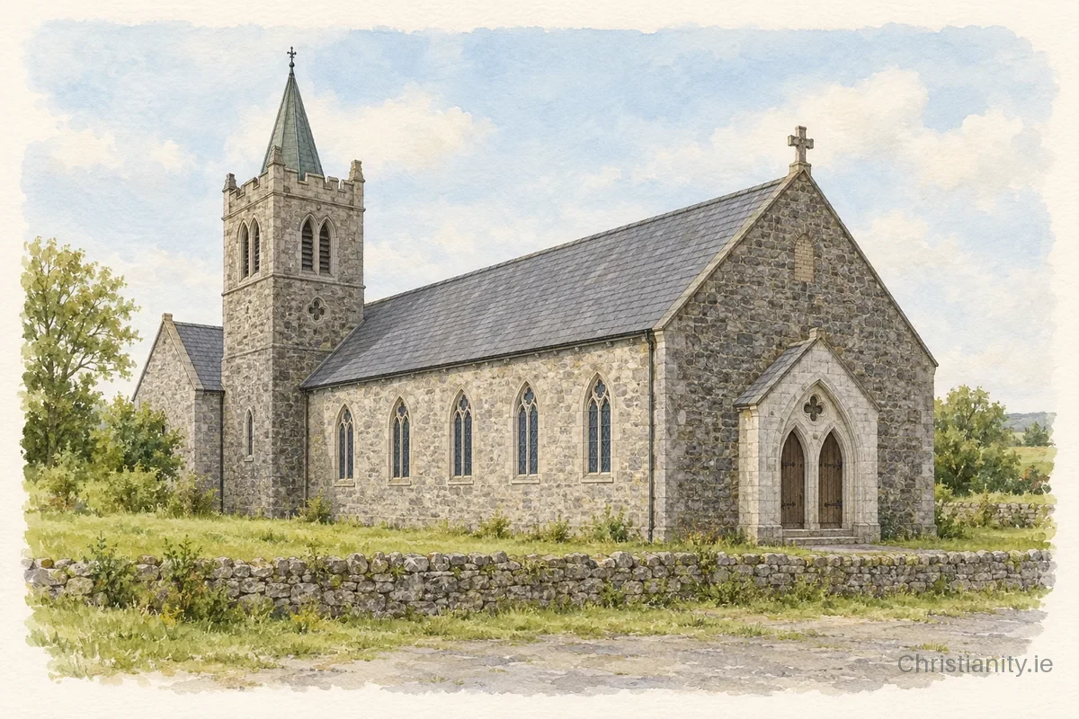 Watercolour and ink illustration of St. Peter and Paul's Church, Ballinasloe