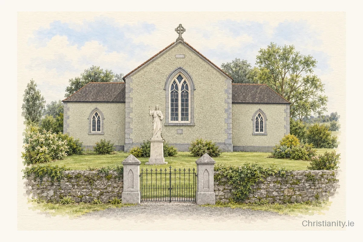 Watercolour and ink illustration of St. Peter's Church, Rhodes
