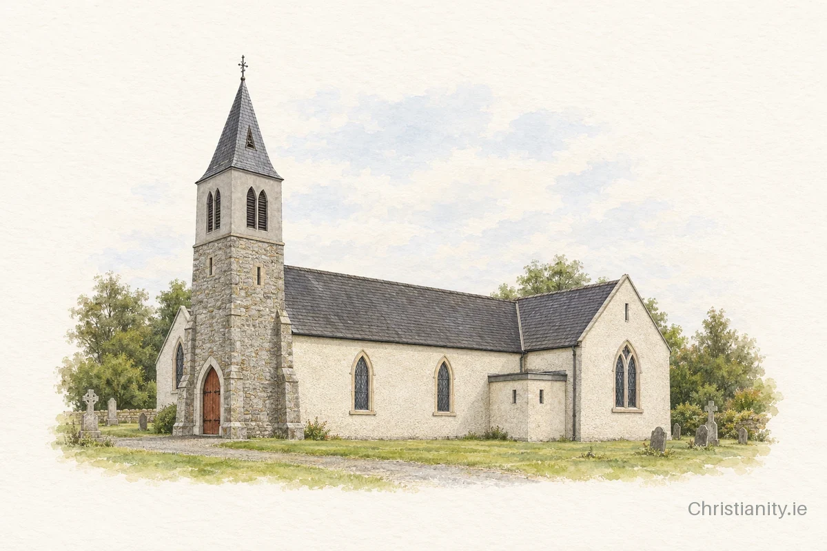 Watercolour and ink illustration of St. Peter’s Church, Two-Mile-House
