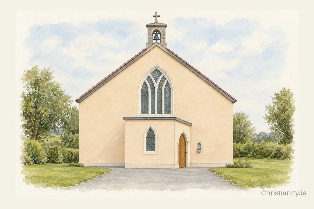 Watercolour and ink illustration of St. Peter's, Dungourney