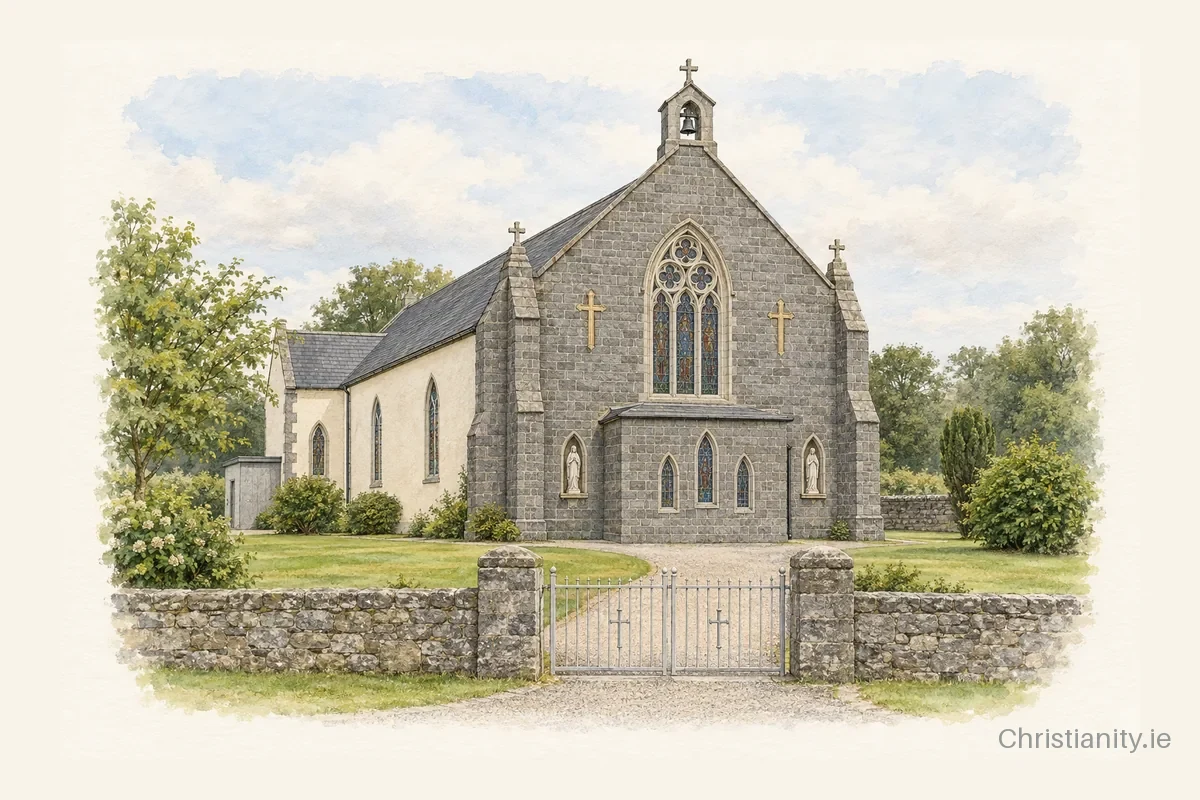 Watercolour and ink illustration of St. Peter’s, Moycarkey