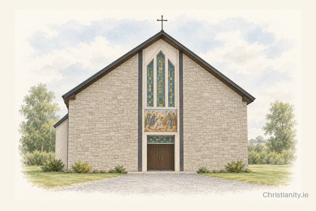 Watercolour and ink illustration of St. Stephen, Tyrrellspass