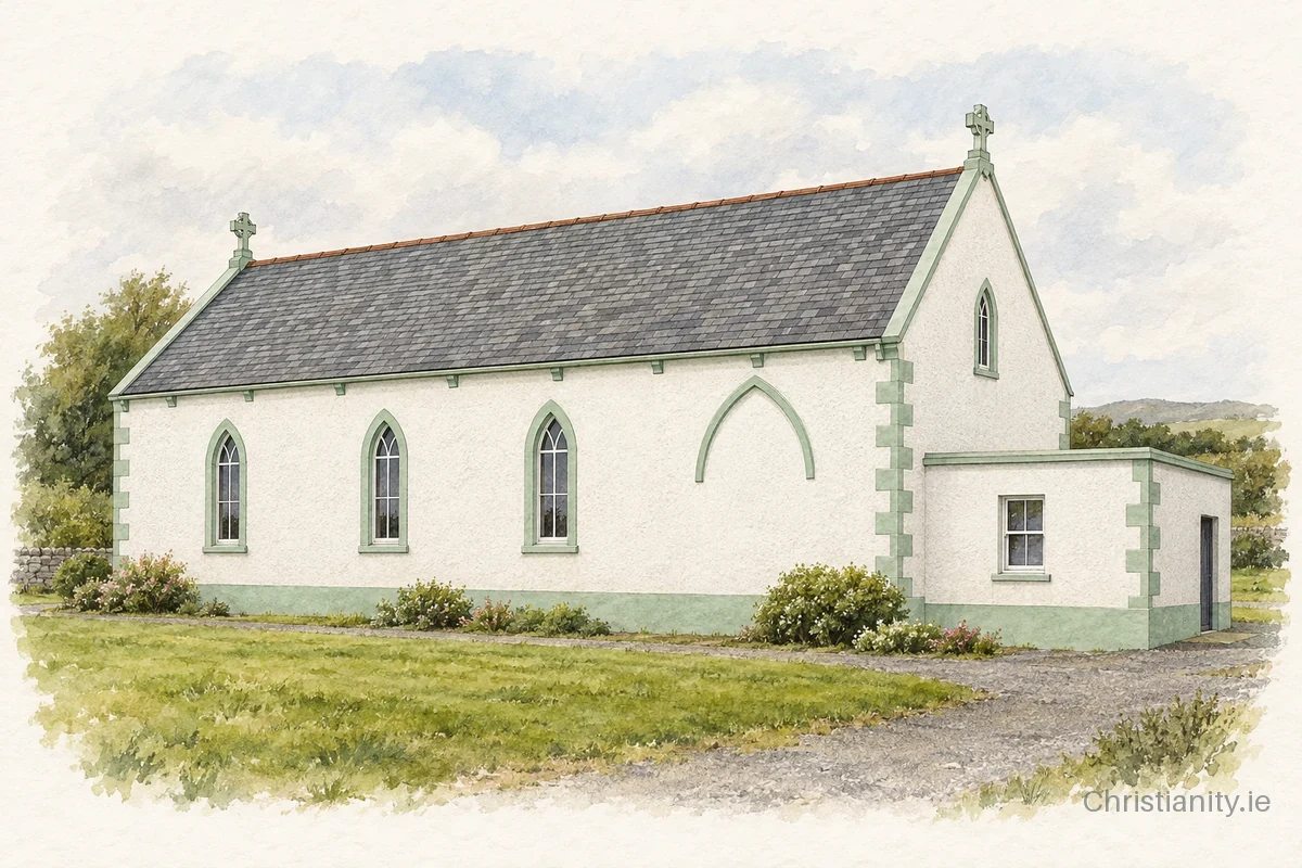 Watercolour and ink illustration of St. Teresa's Church