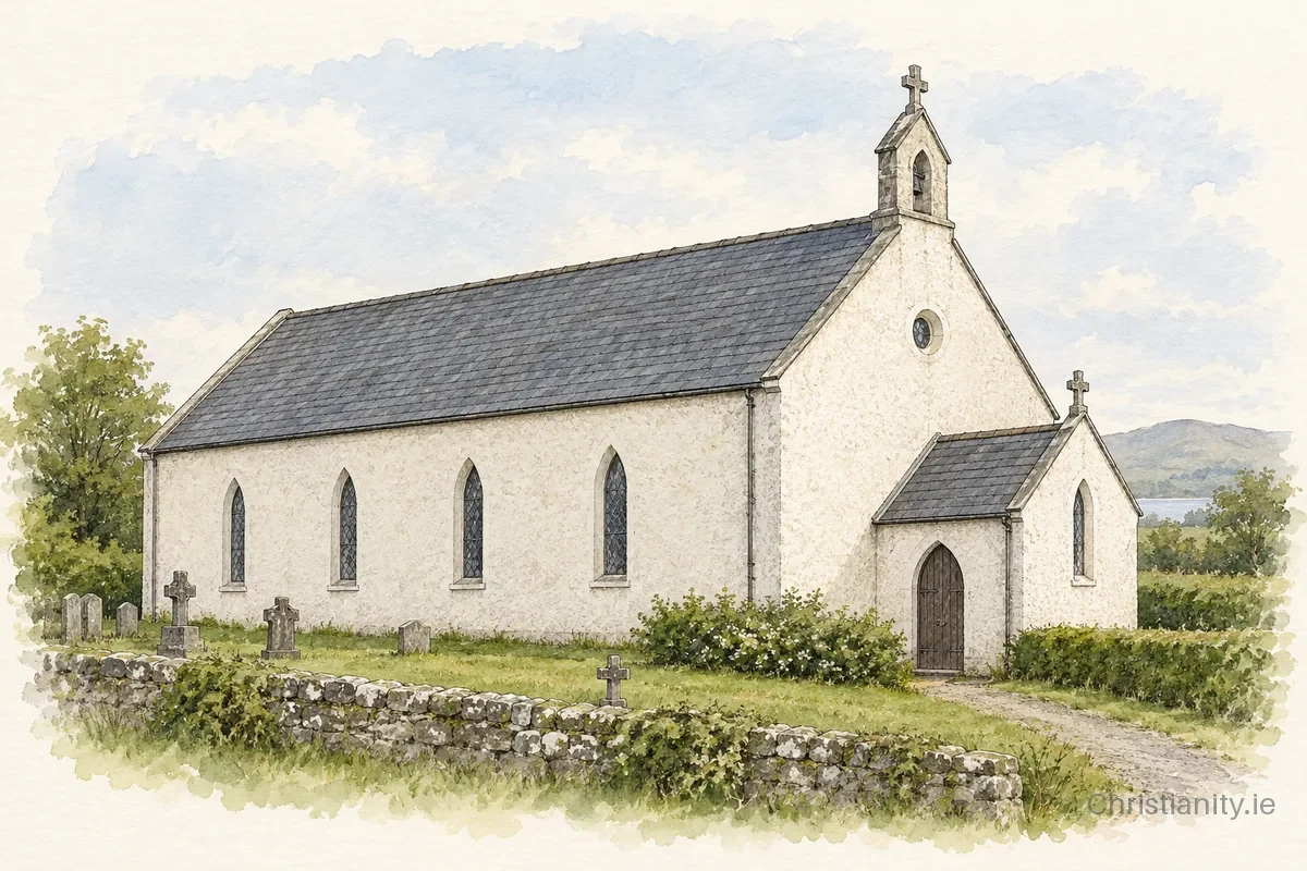 Watercolour and ink illustration of St Teresa’s Church