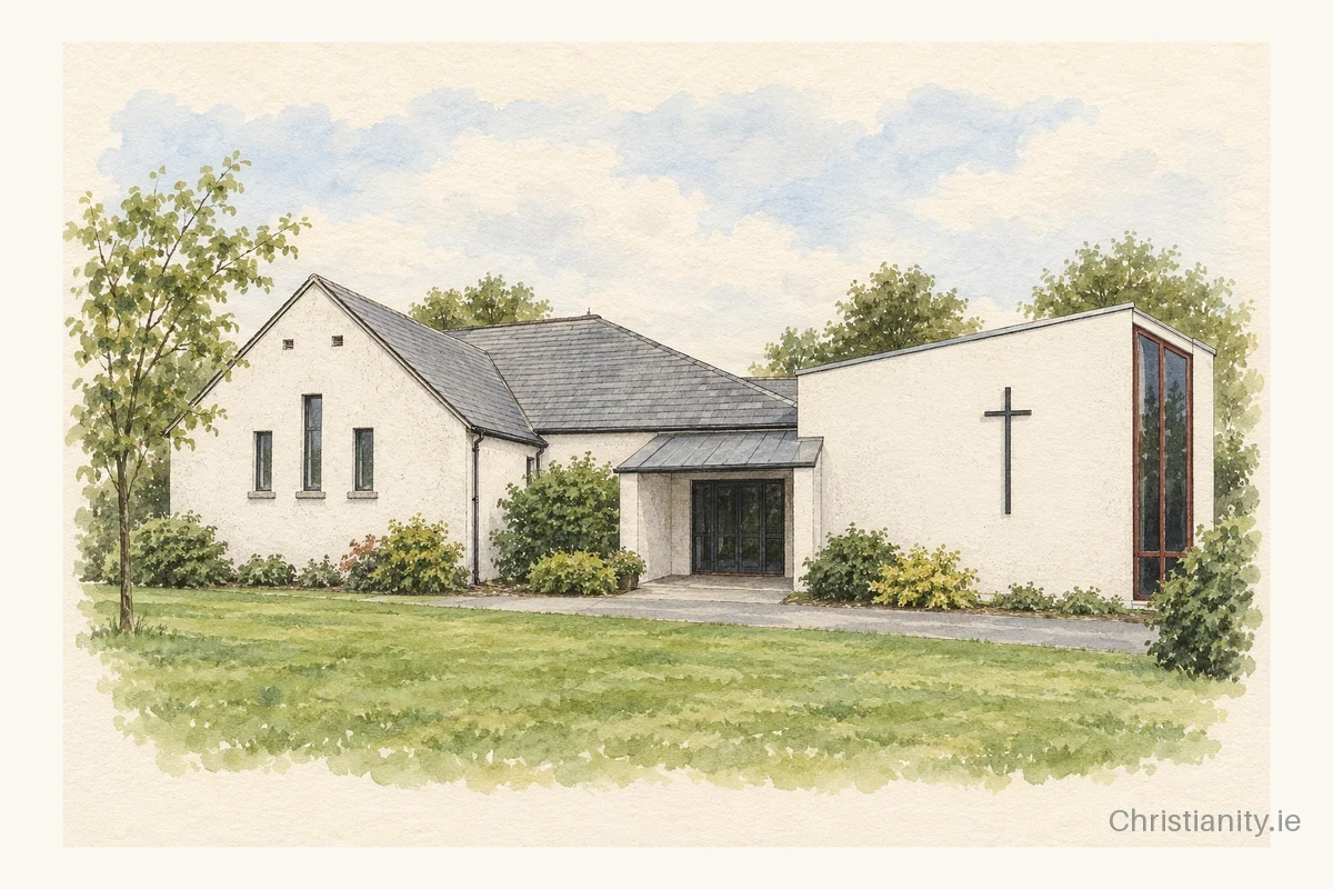 Watercolour and ink illustration of St. Theresa’s Oratory, Mountpelier