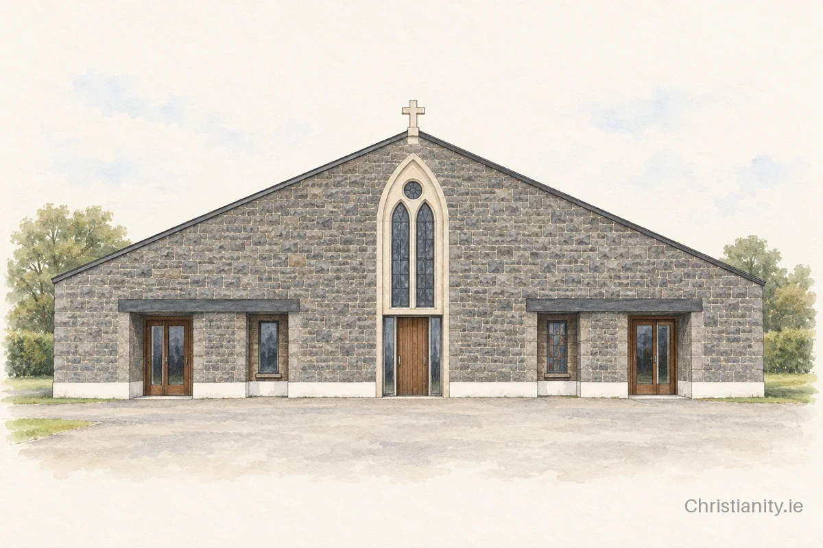 Watercolour and ink illustration of St. Ultan’s Church, Bohermeen