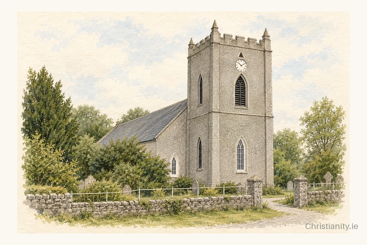 Watercolour and ink illustration of Stradbally St Patrick