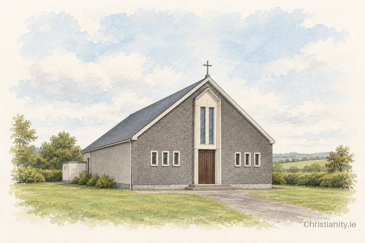 Watercolour and ink illustration of Sts. Brigid & Fiach