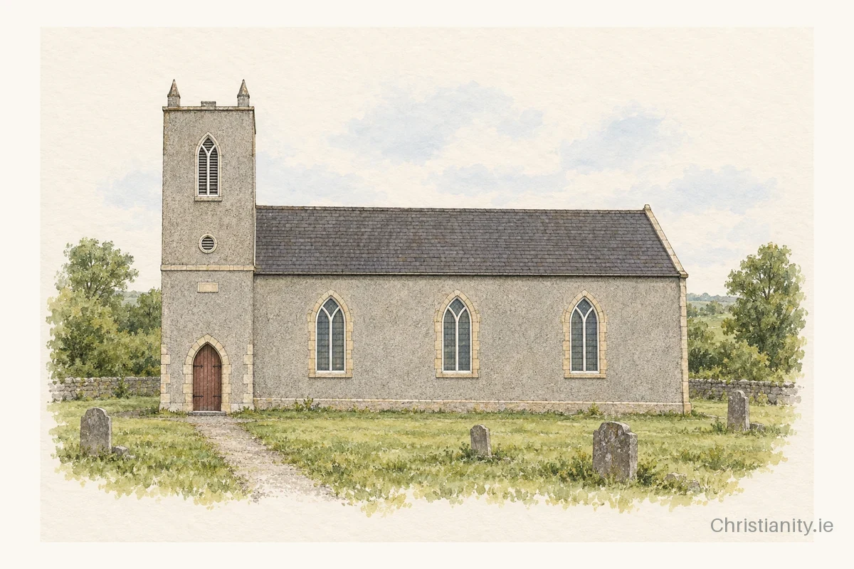 Watercolour and ink illustration of Tamlaght O'Crilly Lower (Portglenone)