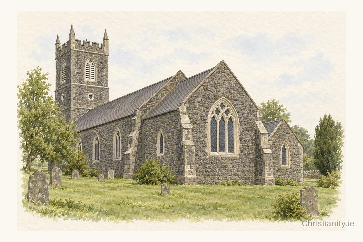 Watercolour and ink illustration of Tamlaght O'Crilly Upper