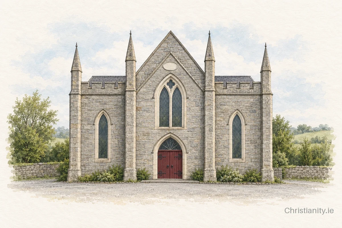 Watercolour and ink illustration of Tandragee Methodist Church