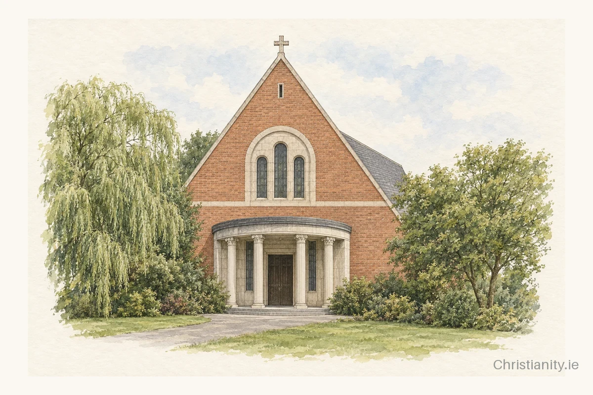 Watercolour and ink illustration of Terenure College Chapel