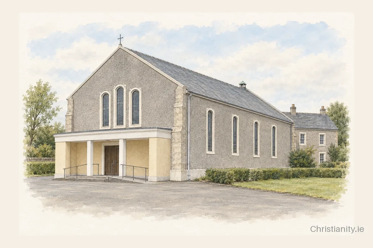 Watercolour and ink illustration of The Friary, Knocktopher