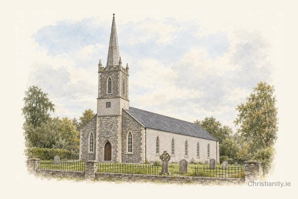 Watercolour and ink illustration of Thurles St Mary