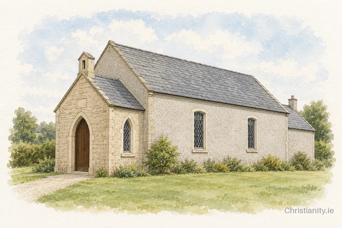 Watercolour and ink illustration of Timolin St Mullin