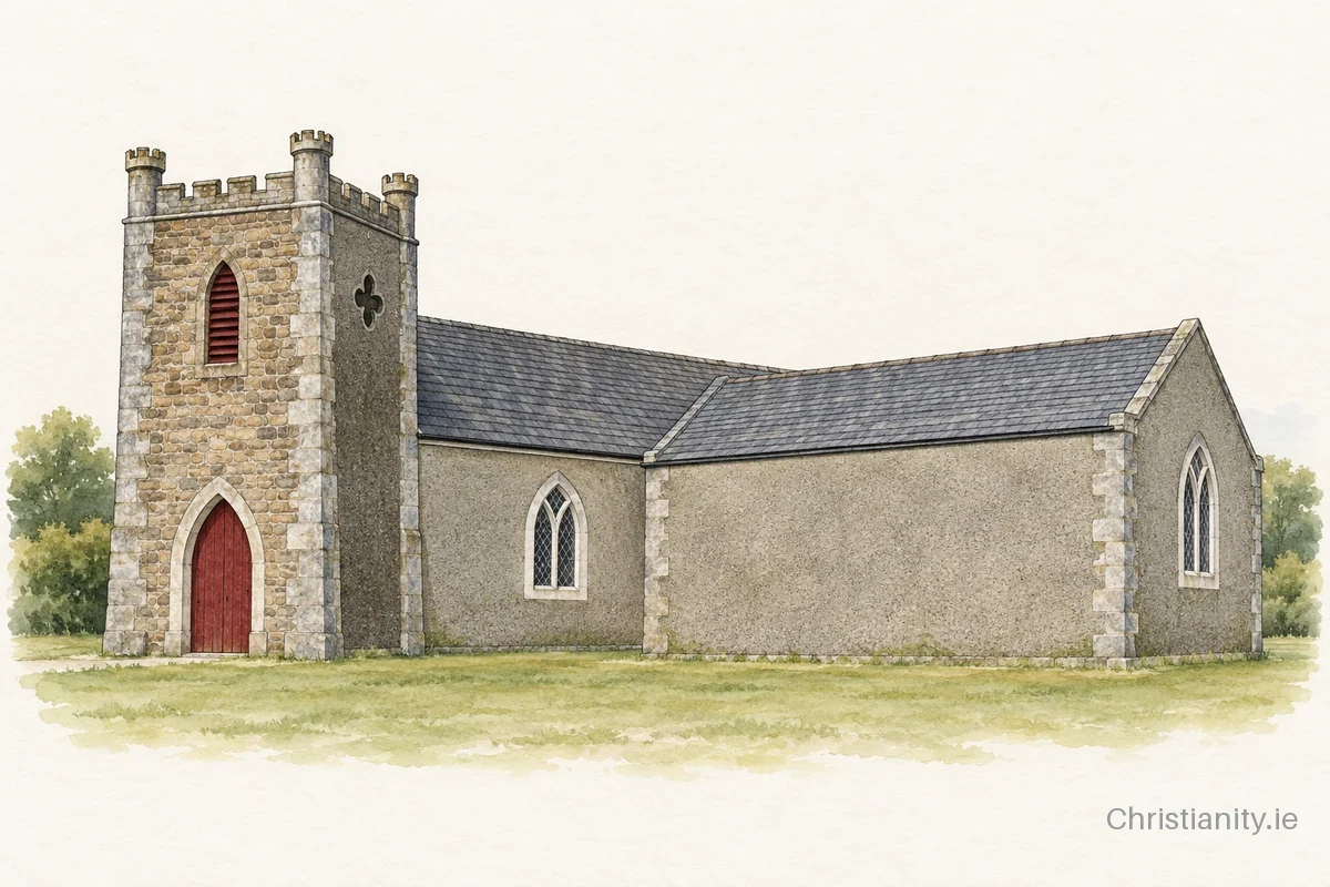 Watercolour and ink illustration of Toombe St Catherine (Camolin)
