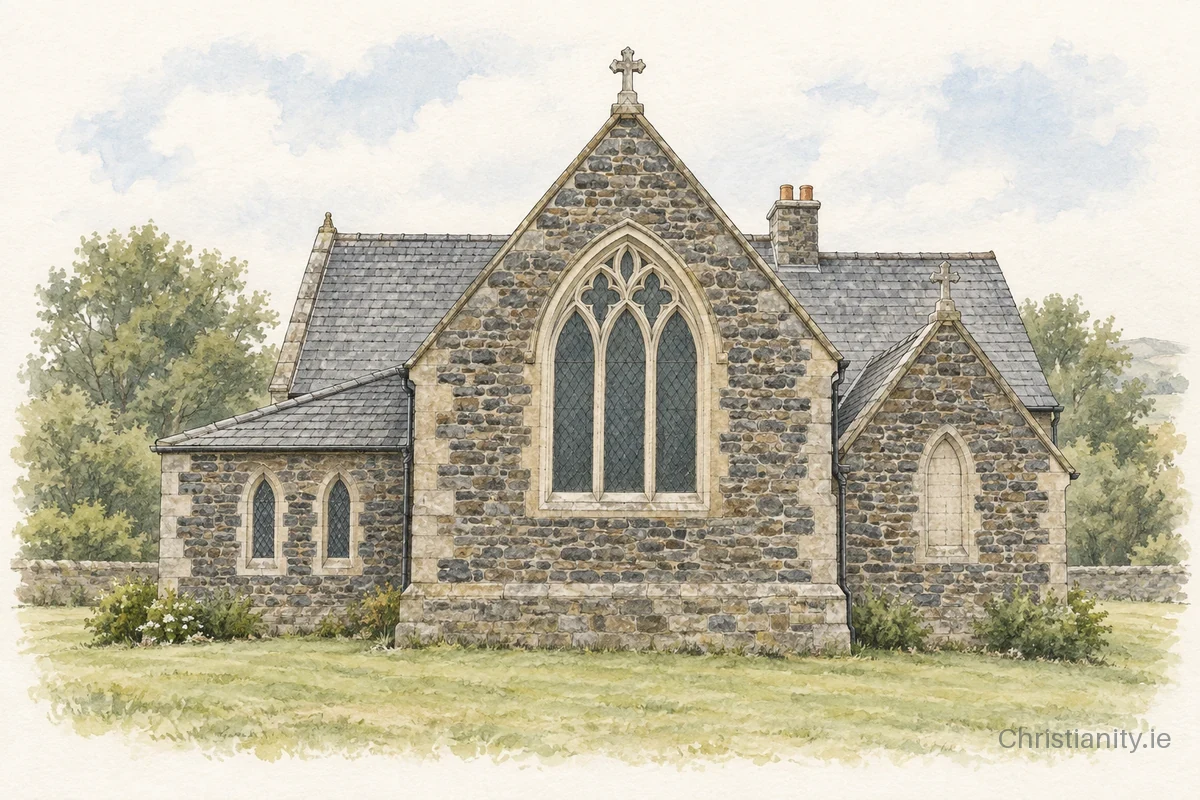 Watercolour and ink illustration of Upper Falls St John The Baptist