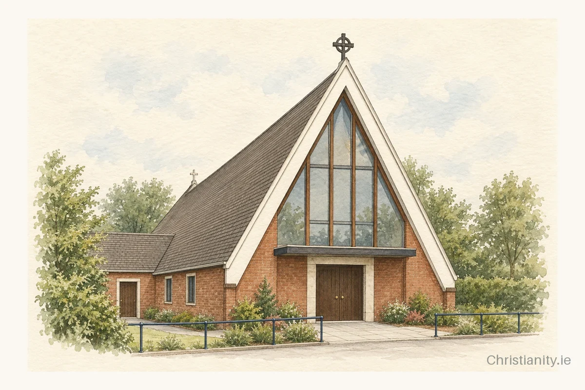 Watercolour and ink illustration of Upper Malone Church Of The Epiphany