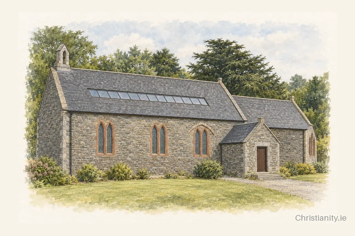 Watercolour and ink illustration of Valentia St John Baptist (Knightstown)