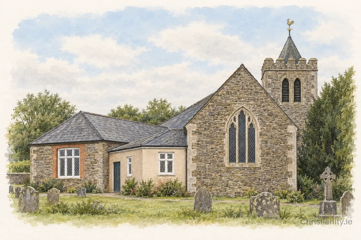 Watercolour and ink illustration of Waringstown Holy Trinity