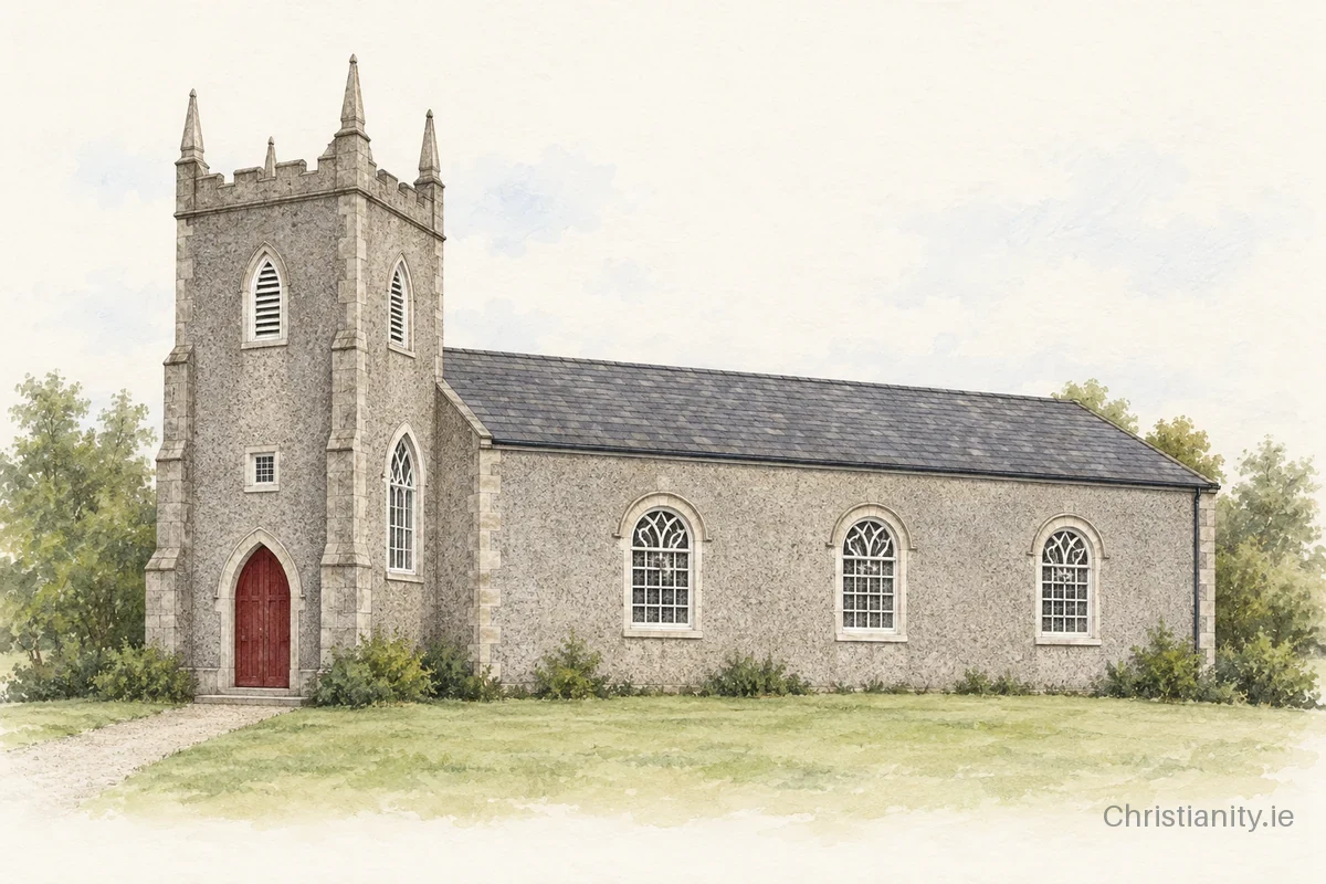 Watercolour and ink illustration of Whitechurch