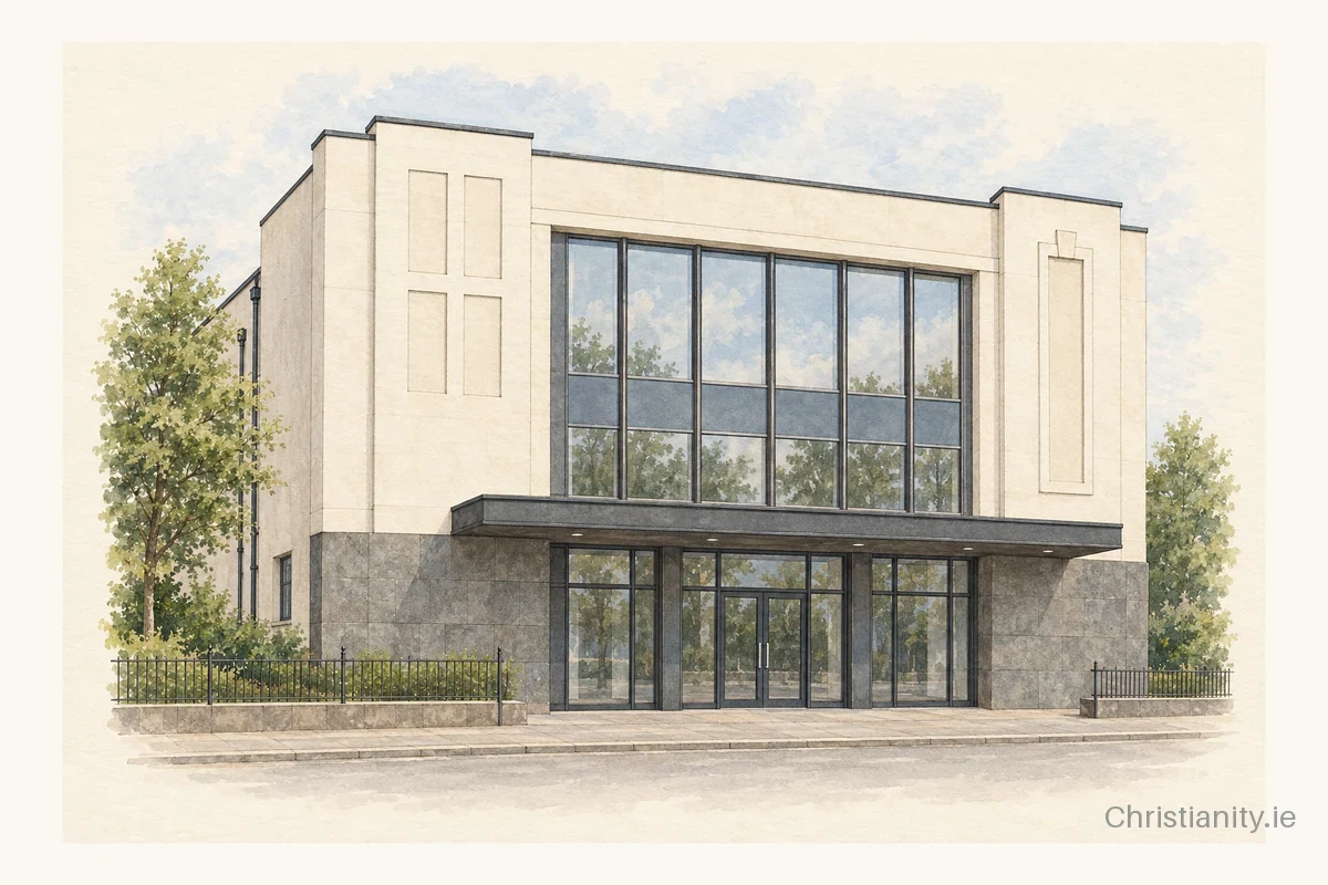 Watercolour and ink illustration of Windsor Baptist Church