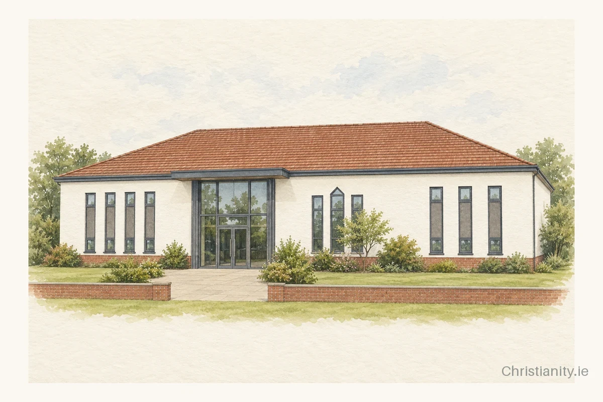 Watercolour and ink illustration of Woodburn Holy Trinity