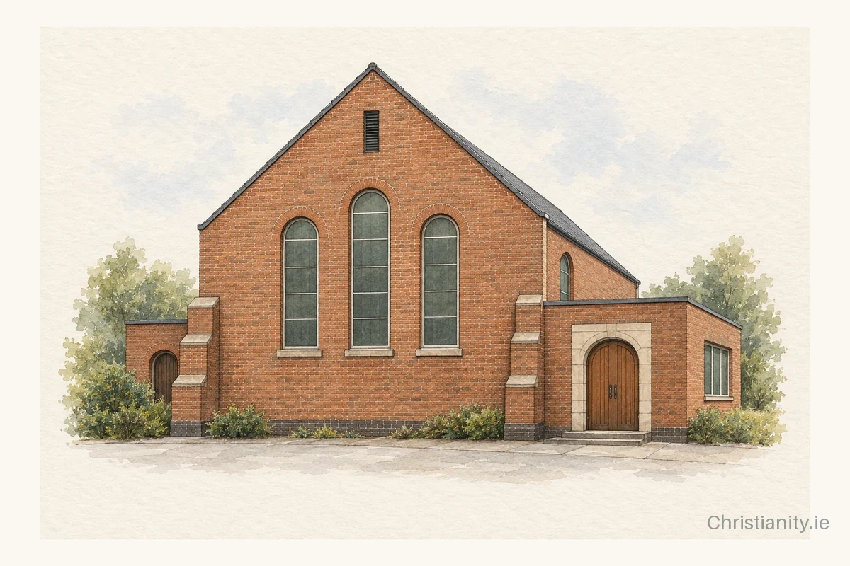 Watercolour and ink illustration of Woodvale Methodist Church